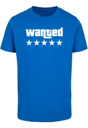 Merchcode Wanted T-Shirt Round Neck Blau/Hellblau