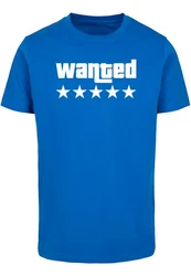 Merchcode Wanted T-Shirt Round Neck Blau/Hellblau