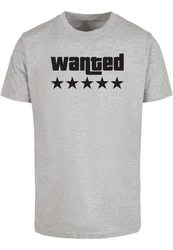 Merchcode Wanted T-Shirt Round Neck Dunkelgrau/Grau/Beige/Weiß