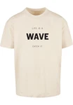 Merchcode T-Shirt Herren Summer Life is a Wave Heavy Oversize Tee Weiß/Khaki/Beige/Dunkelblau/Creme