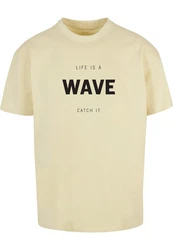 Merchcode T-Shirt Herren Summer Life is a Wave Heavy Oversize Tee Weiß/Khaki/Beige/Dunkelblau/Gelb