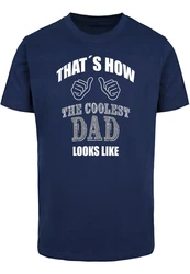 Merchcode Coolest Dad T-Shirt Round Neck Dunkelblau/Blau