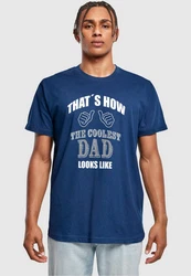 Merchcode Coolest Dad T-Shirt Round Neck Dunkelblau/Blau