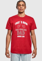 Merchcode Coolest Dad T-Shirt Round Neck Dunkelrot/Rot
