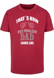 Merchcode Coolest Dad T-Shirt Round Neck Dunkelrot/Rot