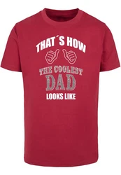Merchcode Coolest Dad T-Shirt Round Neck Dunkelrot/Rot