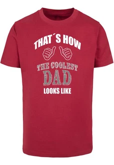 Merchcode Coolest Dad T-Shirt Round Neck Dunkelrot/Rot