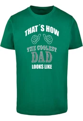 Merchcode Coolest Dad T-Shirt Round Neck Grün/Türkis/Dunkelgrün