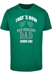Merchcode Coolest Dad T-Shirt Round Neck Grün/Türkis/Dunkelgrün