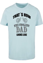 Merchcode Coolest Dad T-Shirt Round Neck Hellblau/Blau/Türkis