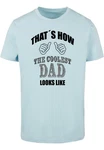 Merchcode Coolest Dad T-Shirt Round Neck Hellblau/Blau/Türkis