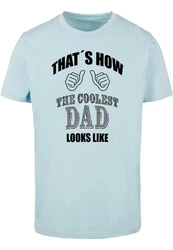 Merchcode Coolest Dad T-Shirt Round Neck Hellblau/Blau/Türkis