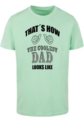 Merchcode Coolest Dad T-Shirt Round Neck Grün/Hellgrün/Türkis