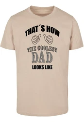 Merchcode Coolest Dad T-Shirt Round Neck Khaki/Beige/Braun/Gold