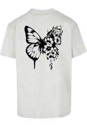 Merchcode T-Shirt Flowers Bloom Heavy Oversized Tee Hellblau/Grau/Rosa/Braun/Silber