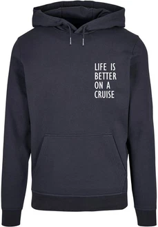 Merchcode Kapuzensweatshirt Life Is Better Basic Hoody Dunkelblau/Blau/Grau/Hellblau