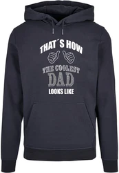 Merchcode Kapuzensweatshirt Herren Coolest Dad Basic Hoody (1-tlg) Dunkelblau/Schwarz/Blau
