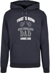 Merchcode Kapuzensweatshirt Herren Coolest Dad Basic Hoody (1-tlg) Dunkelblau/Schwarz/Blau