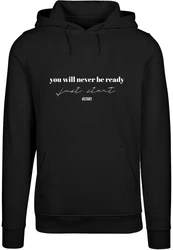 Merchcode Kapuzensweatshirt Just Start Hoody Schwarz/Hellblau