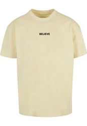 Merchcode T-Shirt Believe Front Heavy Oversized Tee Gelb