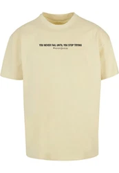 Merchcode T-Shirt Never Give Up Heavy Oversized Tee Khaki/Gelb/Beige