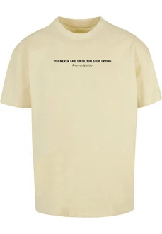 Merchcode T-Shirt Never Give Up Heavy Oversized Tee Khaki/Gelb/Beige
