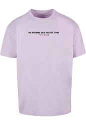 Merchcode T-Shirt Never Give Up Heavy Oversized Tee Lila
