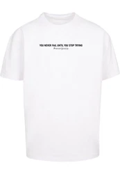 Merchcode T-Shirt Never Give Up Heavy Oversized Tee Weiß/Creme
