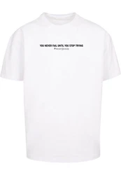 Merchcode T-Shirt Never Give Up Heavy Oversized Tee Weiß/Creme