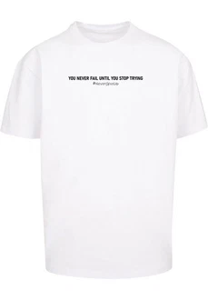 Merchcode T-Shirt Never Give Up Heavy Oversized Tee Weiß/Creme