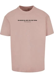 Merchcode T-Shirt Never Give Up Heavy Oversized Tee Rosa/Lila/Braun/Rot
