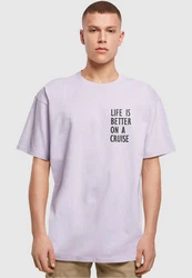 Merchcode T-Shirt Life Is Better Heavy Oversized Tee Lila/Rosa