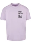 Merchcode T-Shirt Life Is Better Heavy Oversized Tee Lila/Rosa