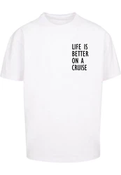 Merchcode T-Shirt Life Is Better Heavy Oversized Tee Weiß/Rosa/Dunkelblau/Hellblau/Dunkelgrau/Creme