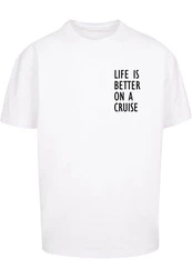 Merchcode T-Shirt Life Is Better Heavy Oversized Tee Weiß/Rosa/Dunkelblau/Hellblau/Dunkelgrau/Creme