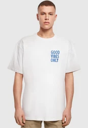 Merchcode T-Shirt Good Vibes Only Heavy Oversized Tee (1-tlg) Weiß/Creme/Grau/Hellblau