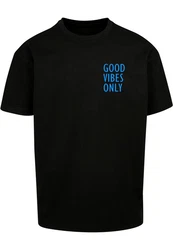 Merchcode T-Shirt Good Vibes Only Heavy Oversized Tee (1-tlg) Schwarz/Hellblau/Weiß