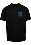 Merchcode T-Shirt Good Vibes Only Heavy Oversized Tee (1-tlg) Schwarz/Hellblau/Weiß Merchcode T-Shirt Good Vibes Only Heavy Oversized Tee (1-tlg) Schwarz/Hellblau/Weiß