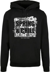 Merchcode Kapuzensweatshirt Spring And Chill Basic Hoody Schwarz/Grün