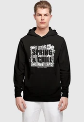 Merchcode Kapuzensweatshirt Spring And Chill Basic Hoody Schwarz/Grün