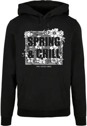 Merchcode Kapuzensweatshirt Spring And Chill Basic Hoody Schwarz/Grün