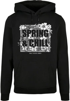Merchcode Kapuzensweatshirt Spring And Chill Basic Hoody Schwarz/Grün