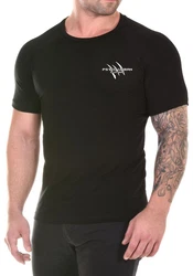 Psycho Urban Print-Shirt Set Basic Fitness T-Shirt im Doppelpack Hellblau/Dunkelgrau/Beige