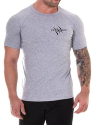Psycho Urban Print-Shirt Set Basic Fitness T-Shirt im Doppelpack Hellgrau/Grau/Dunkelgrau