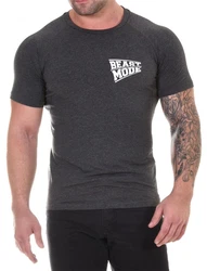 Psycho Urban Print-Shirt Set Basic Fitness T-Shirt im Doppelpack Hellblau/Dunkelgrau/Beige