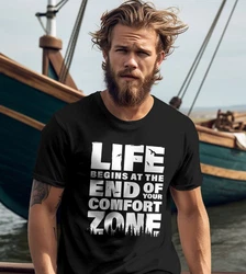 Neverless T-Shirt Life begins at the end of your Comfort Zone Grün/Schwarz