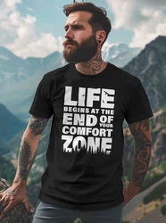 Neverless T-Shirt Life begins at the end of your Comfort Zone Grün/Schwarz