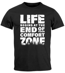 Neverless T-Shirt Life begins at the end of your Comfort Zone Grün/Schwarz