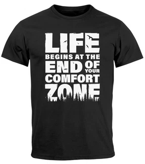 Neverless T-Shirt Life begins at the end of your Comfort Zone Grün/Schwarz