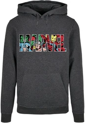 ABSOLUTE CULT Kapuzensweatshirt Marvel Logo Character Infill Hoody (1-tlg) Dunkelgrau/Beige/Rot/Mischfarben/Grau